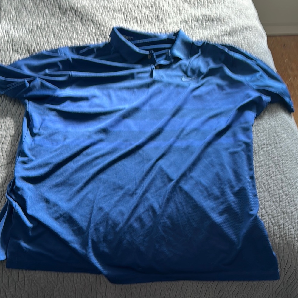 Nike Blue Polo Shirt Moisture-Wicking Comfort